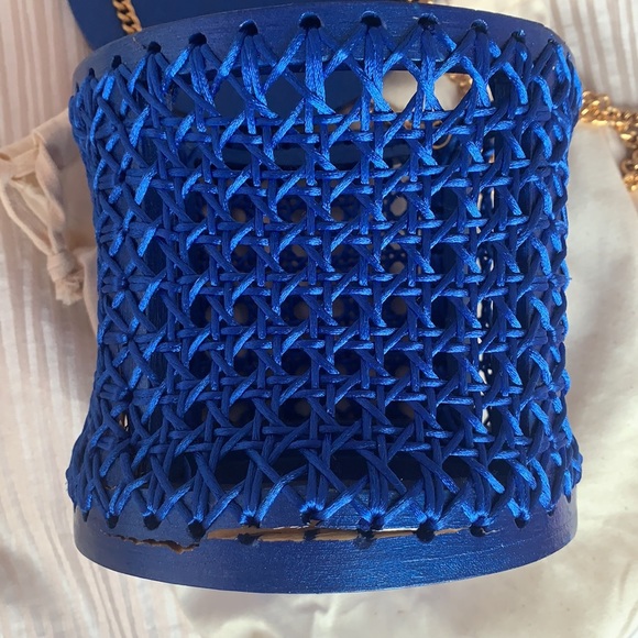 Michelle Daccarett Royal blue and gold chain bag - Picture 4 of 5